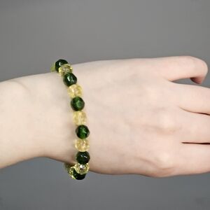 Elegant Green and Yellow Beaded Bracelet